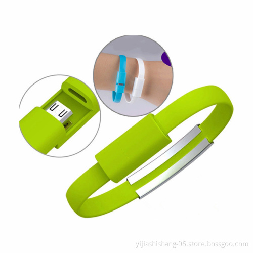 Yijiashishang Top quality 2 in 1 wristband bracelet usb cable